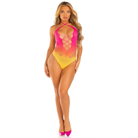 Leg Avenue Seamless Ombre Halter Bodysuit Fast Shipping Sexy Lingerie United Kingdom Stoke on Trent