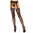 Leg Avenue Sheer Thigh High Stockings with Attached Lace Garterbelt - Save 20% - Sale