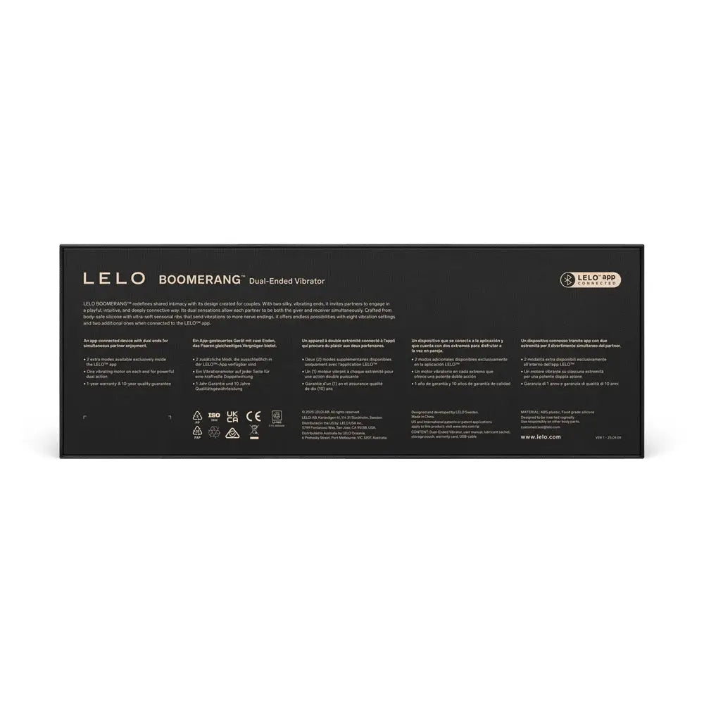 Lelo Boomerang Dual Ended Vibrator Purple - Save 5% - United Kingdom Stoke-on-trent