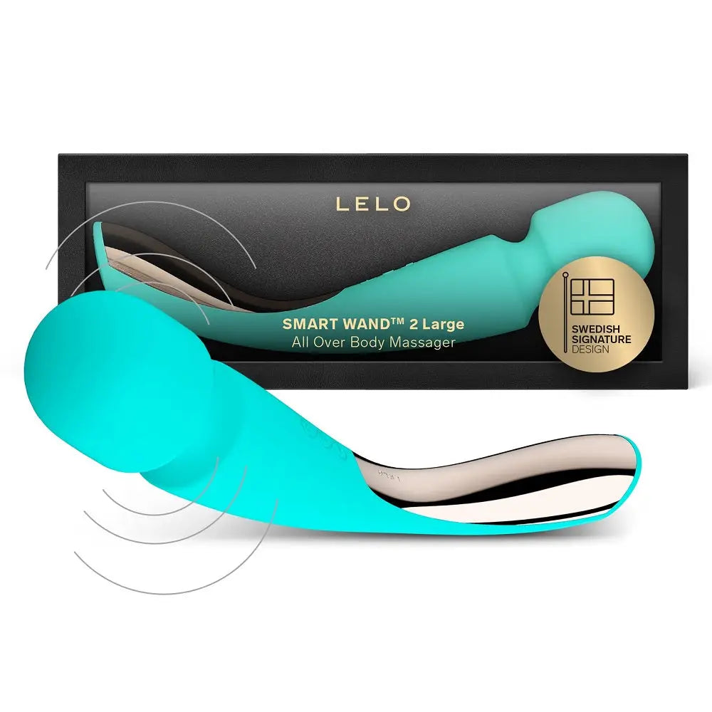Lelo Smart Wand 2 Large Aqua Lelo Fast Shipping Vibrator United Kingdom Stoke on Trent