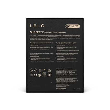 Lelo Surfer 2 Unisex Anal Vibrating Plug Black - Save 20% - Dildos United Kingdom Stoke-on-trent