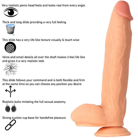 Long Texas Bbq 12 Inch Large Dildo Flesh - Dildos - Save 30% - Bbq - Fast Shipping - United Kingdom Stoke-on-trent