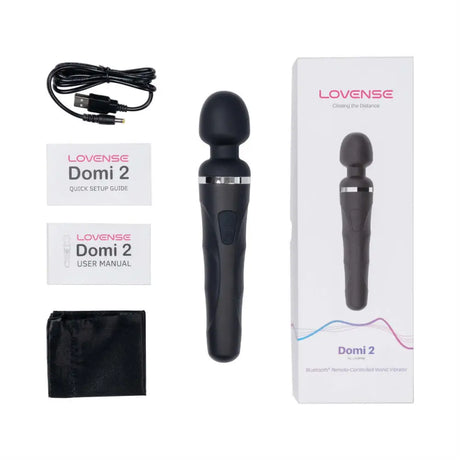 Lovense Domi 2 – App-controlled Mini Wand Vibrator (black) - Save 30% - Lovense App Control Powerful External Stimulation - United Kingdom