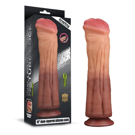 Lovetoy 12 Inch Dual Layered Silicone Horse Cock - Save 30% - Fast Shipping - Dildo United Kingdom Stoke-on-trent