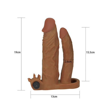 Lovetoy 2 Inch Vibrating Double Pleasure Extender - Save 25% - Dildo