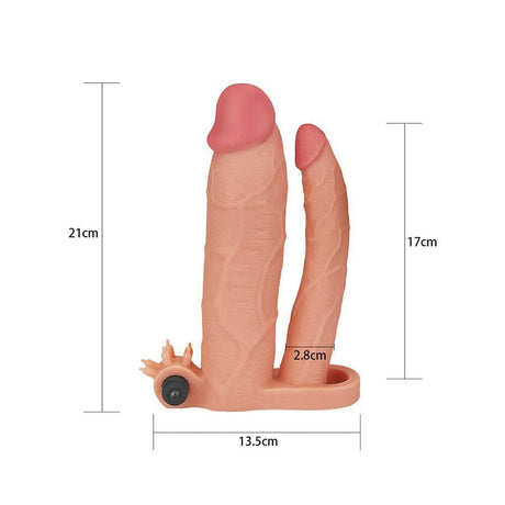 Lovetoy 3 Inch Vibrating Double Extender Flesh Pink - Save 30% - Dildo