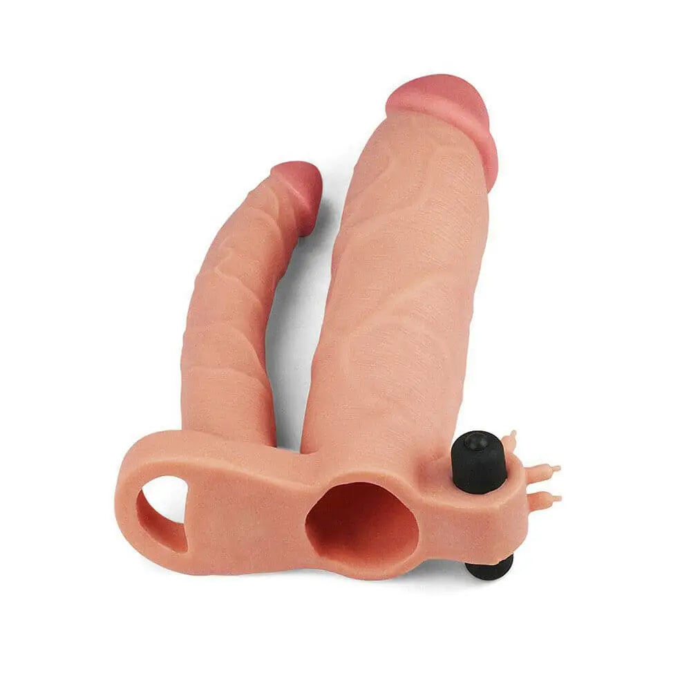 Lovetoy 3 Inch Vibrating Double Extender Flesh Pink - Save 30% - Fast Shipping - Dildo United Kingdom Stoke-on-trent