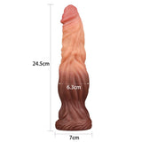 Lovetoy 9.5 Inch Dual Layered Silicone Cock Flesh Brown - Save 30% - Dildo