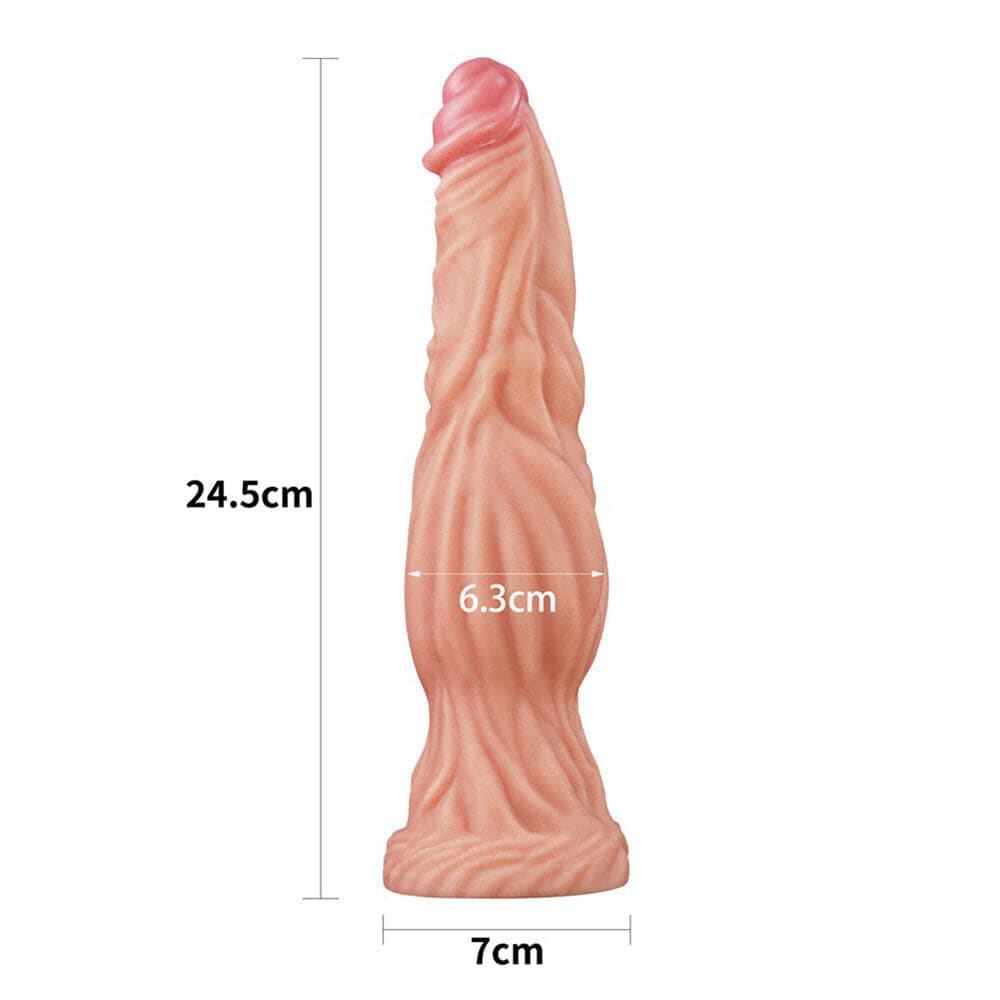 Lovetoy 9.5 Inch Dual Layered Silicone Cock Flesh Pink - Save 30% - Dildo