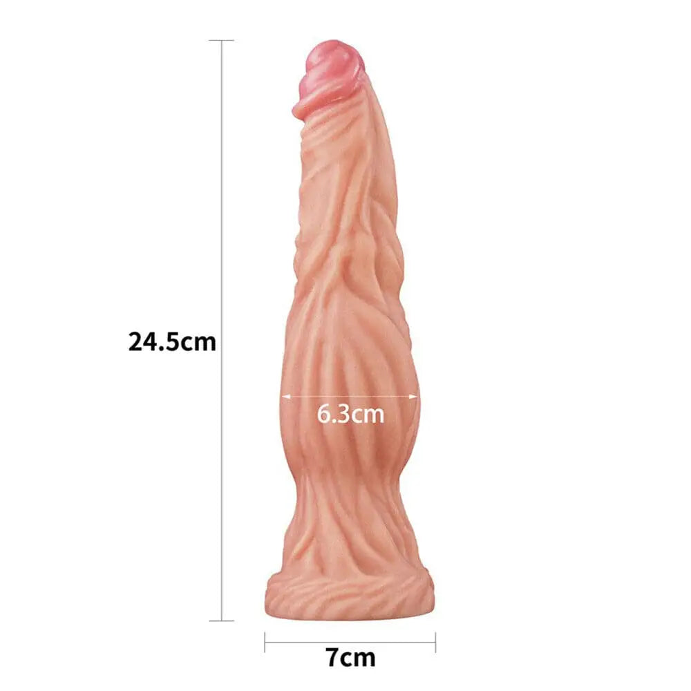 Lovetoy 9.5 Inch Dual Layered Silicone Cock Flesh Pink - Save 25% - Fast Shipping - Dildo United Kingdom Stoke-on-trent