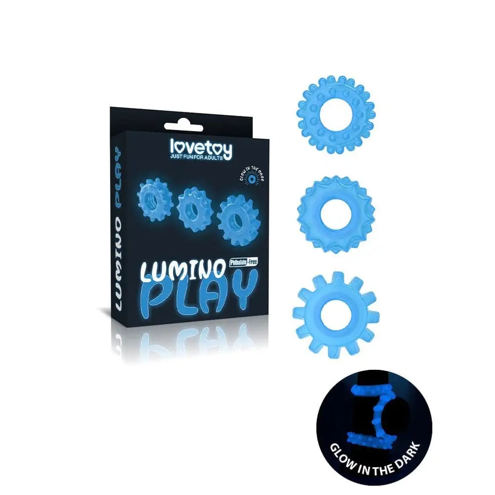 Lovetoy Glow in the Dark Lumino Play Cock Rings X3 - Save 25% - in the - Fast Shipping - Sale United Kingdom Stoke-on-trent