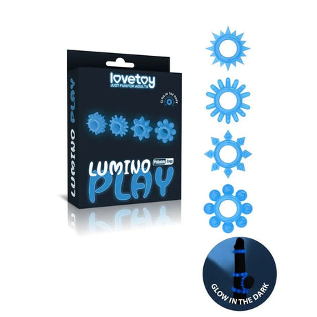 Lovetoy Glow in the Dark Lumino Play Cock Rings X4 - Save 25% - in the - Fast Shipping - Sale United Kingdom Stoke-on-trent