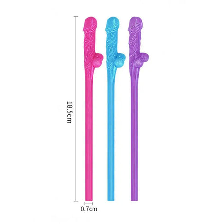 Lovetoy Pack of 9 Willy Straws Blue Pink and Purple - Save 25% - of and - Fast Shipping - Sale United Kingdom Stoke-on-trent