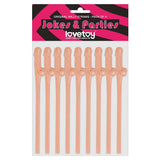 Lovetoy Pack of 9 Willy Straws Flesh Pink - Save 30% - of - Fast Shipping - Sale United Kingdom Stoke-on-trent