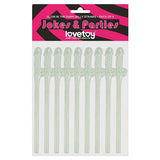 Lovetoy Pack of 9 Willy Straws Glow in the Dark - Save 30% - of in the - Fast Shipping - Sale United Kingdom Stoke-on-trent