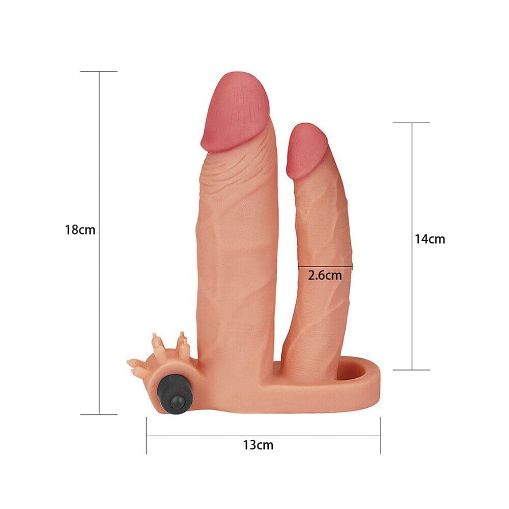 Lovetoy Vibrating Double Pleasure Extender - Save 30% - Dildo