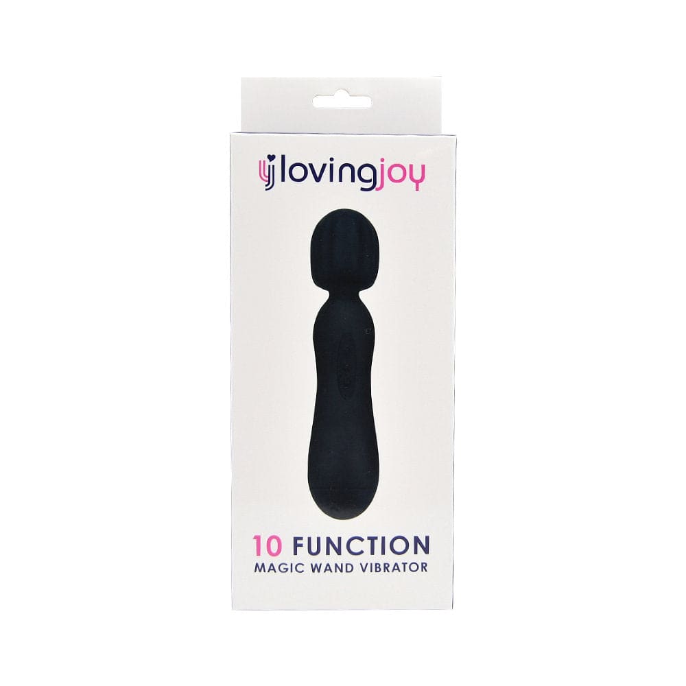 Loving Joy 10 Function Magic Wand Vibrator Black - Vibrators - Save 20%