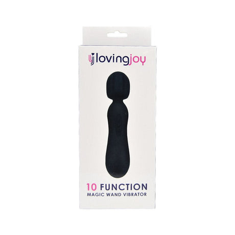 Loving Joy 10 Function Magic Wand Vibrator Black - Vibrators - Save 30%