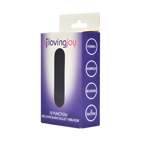 Loving Joy 10 Function Rechargeable Bullet Vibrator Black - Vibrators - Save 25% - Fast - Sale United Kingdom Stoke-on-trent