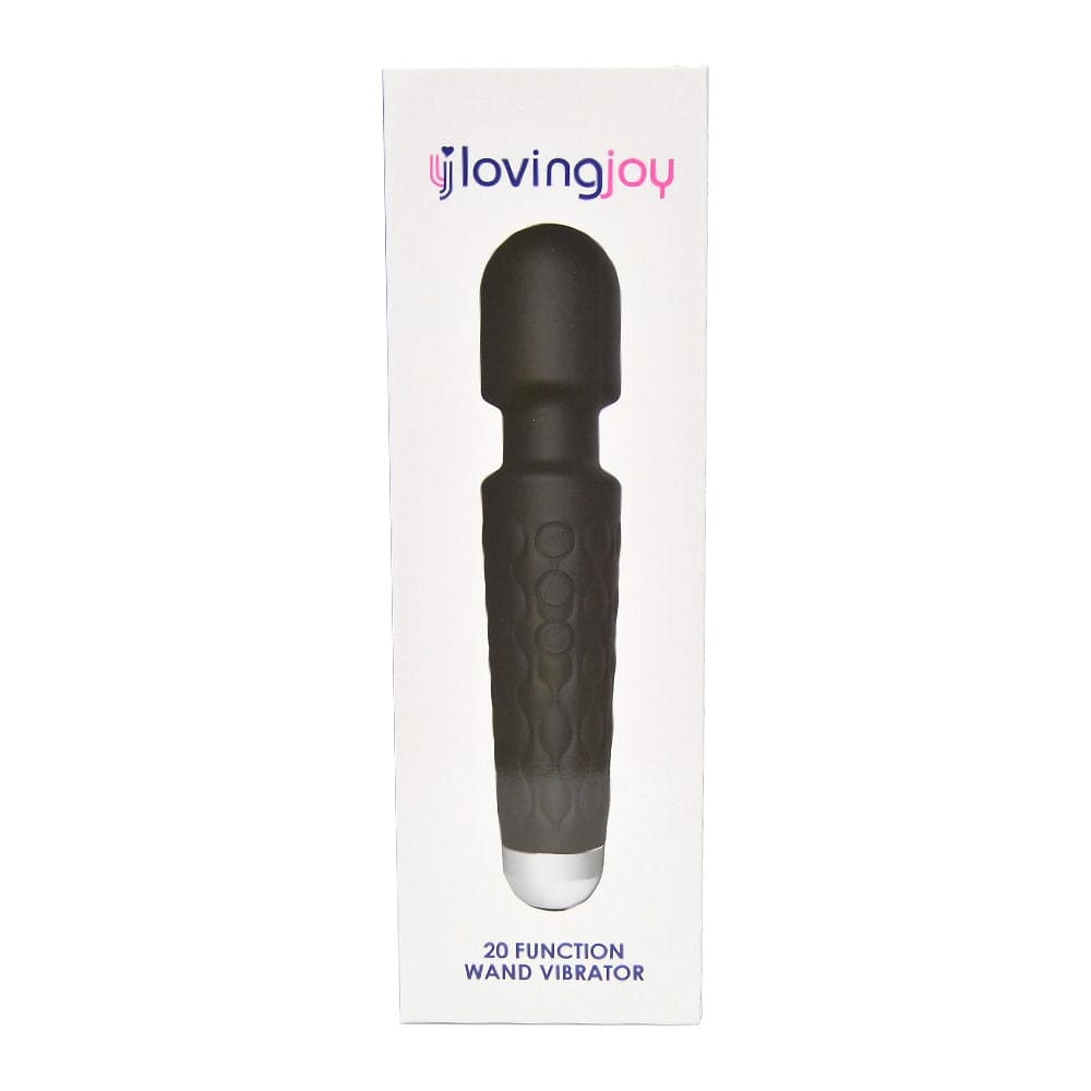 Loving Joy 20 Function Wand Vibrator Black - Vibrators - Save 20%