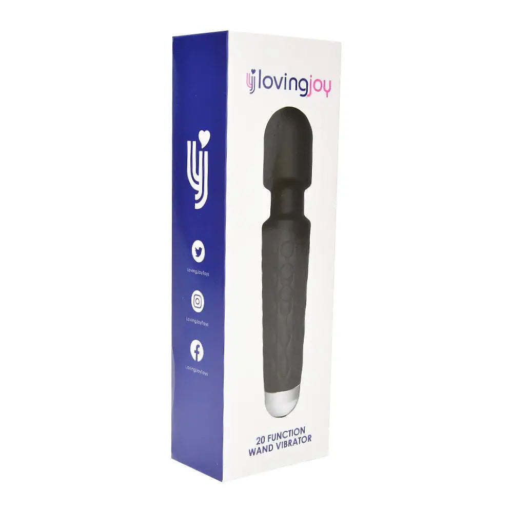 Loving Joy 20 Function Wand Vibrator Black - Vibrators - Save 25% - Fast Shipping - United Kingdom Stoke-on-trent