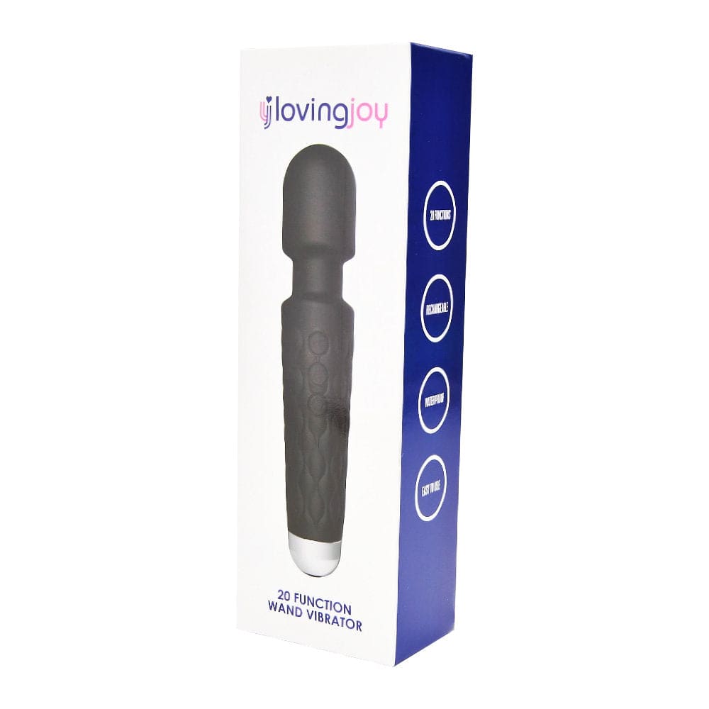 Loving Joy 20 Function Wand Vibrator Black - Vibrators - Save 20%