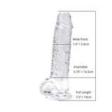 Loving Joy 7 Inch Dildo with Balls Clear - Dildos - Save 25% - Fast Shipping - United Kingdom Stoke-on-trent