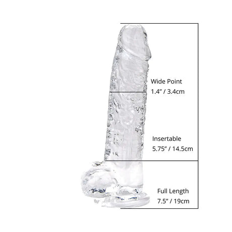 Loving Joy 7 Inch Dildo with Balls Clear - Dildos - Save 25% - Fast Shipping - United Kingdom Stoke-on-trent