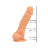 Loving Joy 7 Inch Realistic Silicone Dildo with Suction Cup and Balls Vanilla