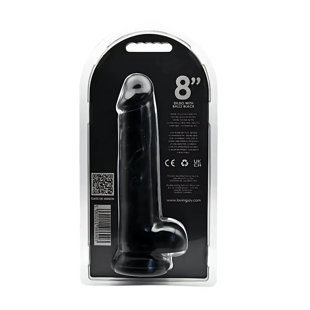 Loving Joy 8 Inch Dildo with Balls Black Fast Shipping United Kingdom Stoke on Trent