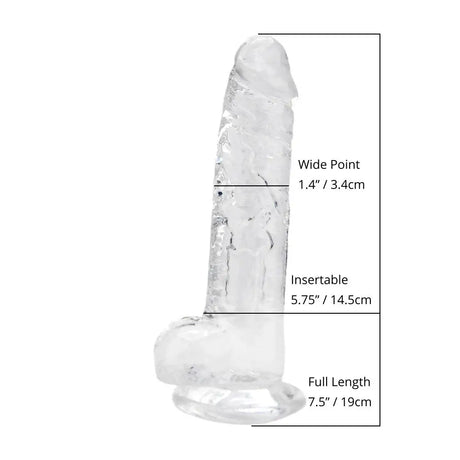 Loving Joy 8 Inch Dildo with Balls Clear - Dildos - Save 25% - Fast Shipping - United Kingdom Stoke-on-trent