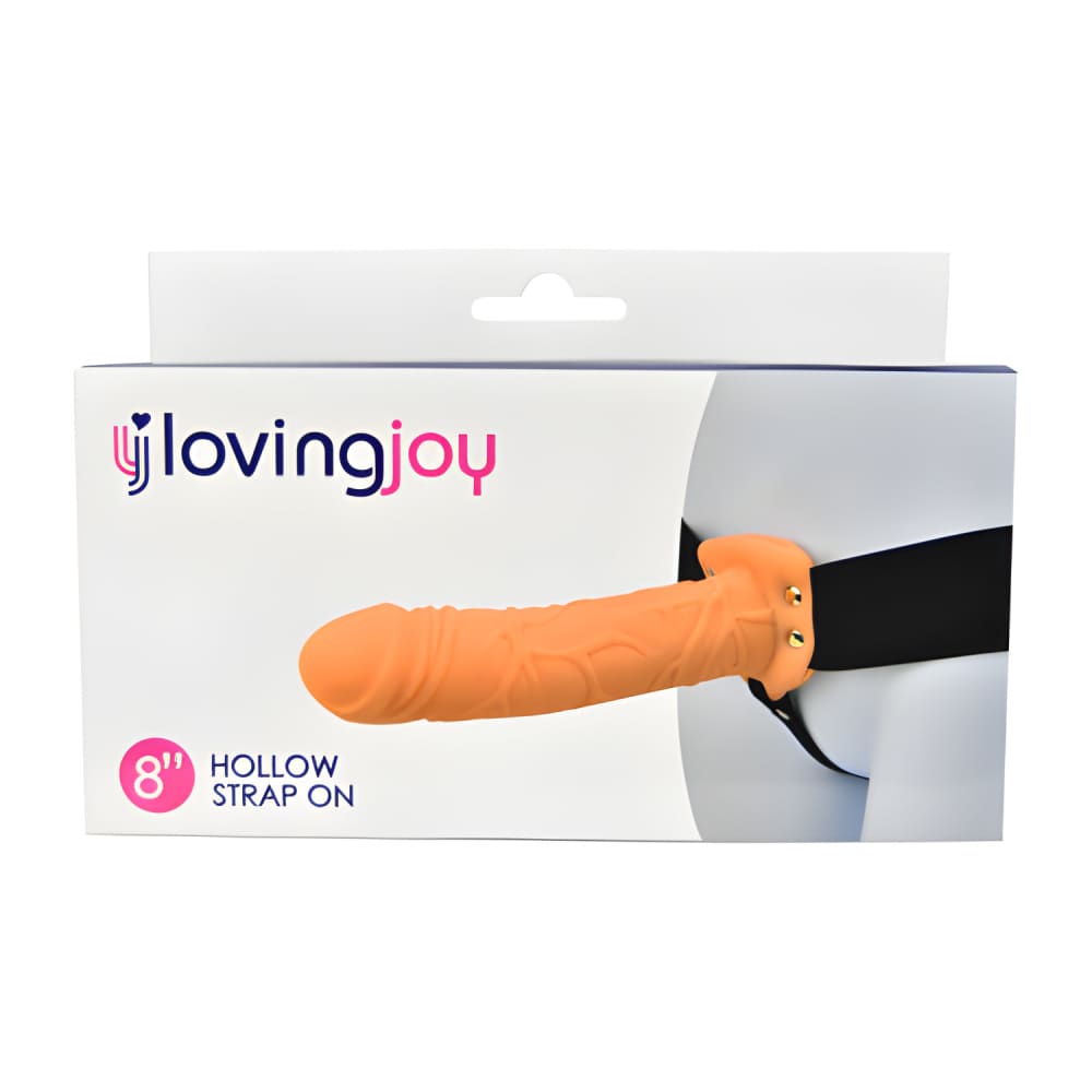 Loving Joy 8 Inch Hollow Strap on Vanilla - Ons - Save 20% - Dildo