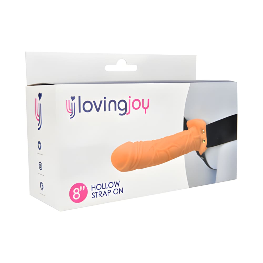 Loving Joy 8 Inch Hollow Strap on Vanilla - Ons - Save 20% - Dildo