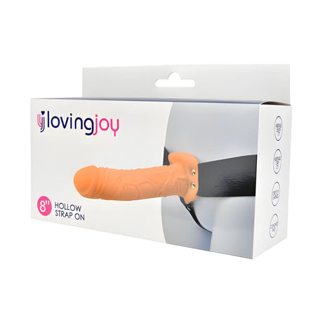 Loving Joy 8 Inch Hollow Strap on Vanilla - Ons - Save 25% - Dildo