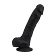 Loving Joy 8 Inch Realistic Silicone Dildo with Suction Cup and Balls Black - Dildos - Save 25% - United Kingdom Stoke-on-trent