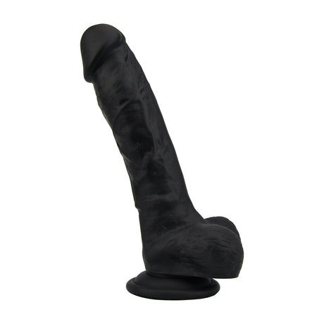 Loving Joy 8 Inch Realistic Silicone Dildo with Suction Cup and Balls Black - Dildos - Save 25%