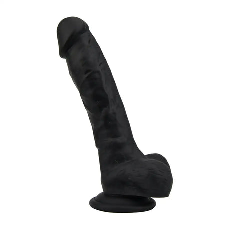 Loving Joy 8 Inch Realistic Silicone Dildo with Suction Cup and Balls Black - Dildos - Save 25% - United Kingdom Stoke-on-trent