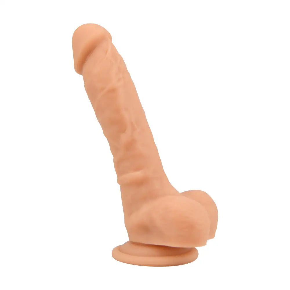 Loving Joy 8 Inch Realistic Silicone Dildo with Suction Cup and Balls Vanilla - Dildos - Save 25% - United Kingdom Stoke-on-trent