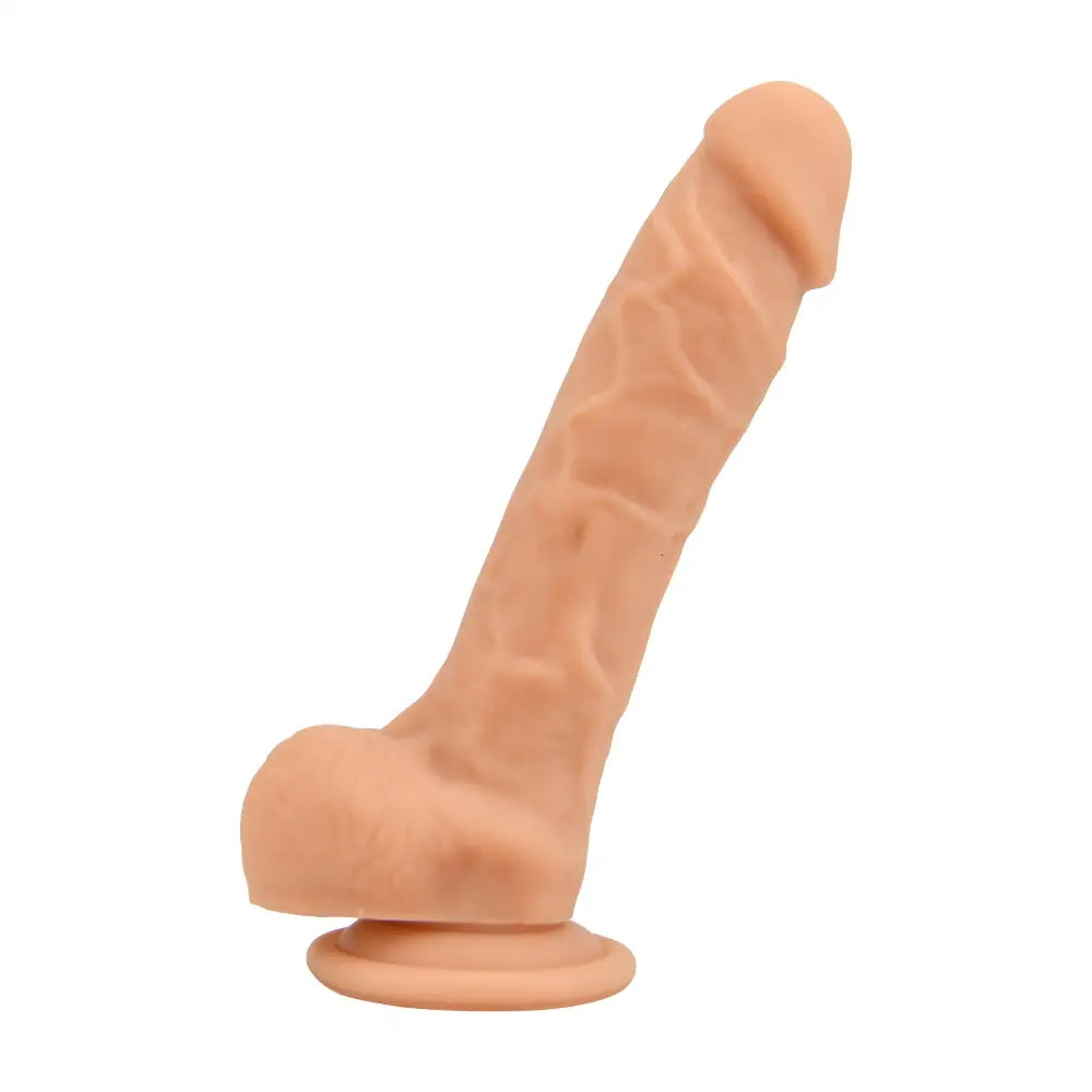 Loving Joy 8 Inch Realistic Silicone Dildo with Suction Cup and Balls Vanilla - Dildos - Save 25% - United Kingdom Stoke-on-trent