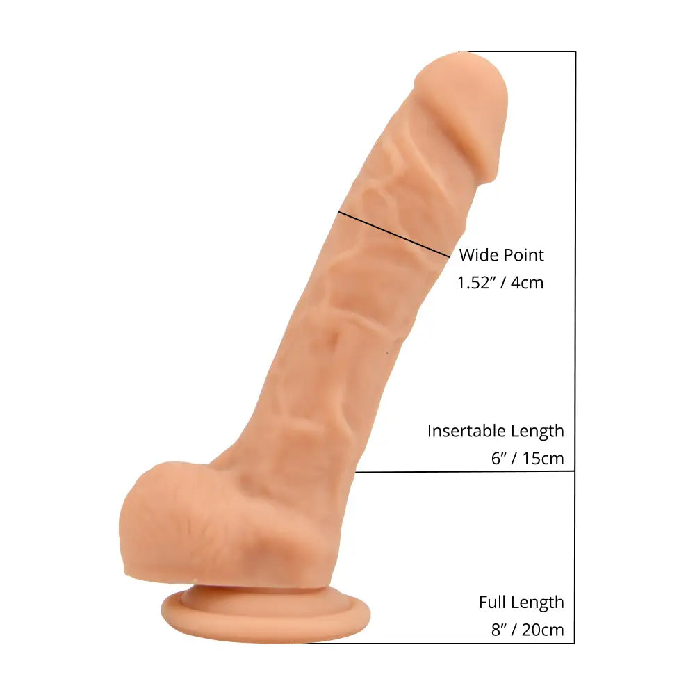 Loving Joy 8 Inch Realistic Silicone Dildo with Suction Cup and Balls Vanilla - Dildos - Save 25% - United Kingdom Stoke-on-trent