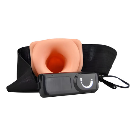 Loving Joy 8 Inch Vibrating Hollow Strap on Vanilla - Ons - Save 30% - Couples Vibrators