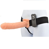 Loving Joy 8 Inch Vibrating Hollow Strap on Vanilla - Ons - Save 20% - Couples Vibrators