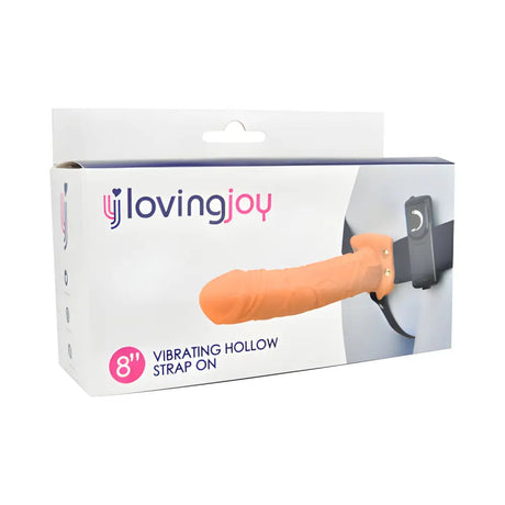 Loving Joy 8 Inch Vibrating Hollow Strap on Vanilla - Ons - Save 30% - on - Fast Shipping - Couples Vibrators United Kingdom Stoke-on-trent