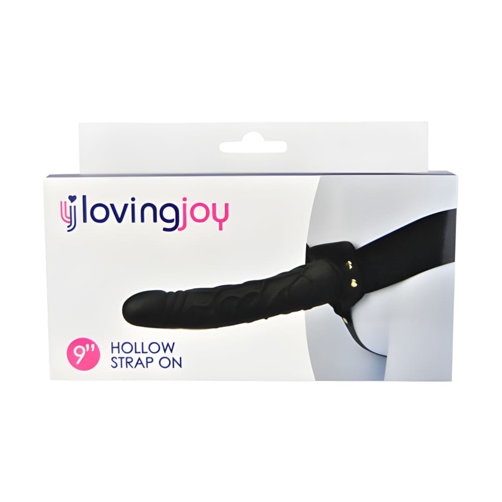 Loving Joy 9 Inch Hollow Strap on Black - Ons - Save 20% - Sale