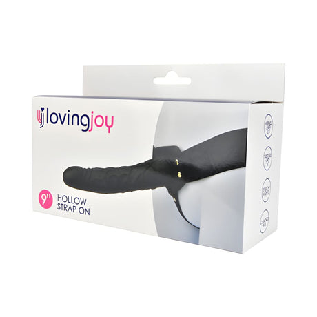 Loving Joy 9 Inch Hollow Strap on Black - Ons - Save 25% - Sale