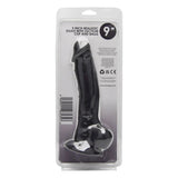 Loving Joy 9 Inch Realistic Silicone Dildo with Suction Cup and Balls Black - Dildos - Save 25% - United Kingdom Stoke-on-trent