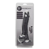 Loving Joy 9 Inch Realistic Silicone Dildo with Suction Cup and Balls Black - Dildos - Save 25% - United Kingdom Stoke-on-trent