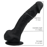 Loving Joy 9 Inch Realistic Silicone Dildo with Suction Cup and Balls Black - Dildos - Save 25% - United Kingdom Stoke-on-trent
