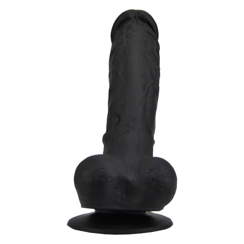 Liefdevolle vreugde 9 inch realistische siliconen dildo met zuigbeker en ballen zwart