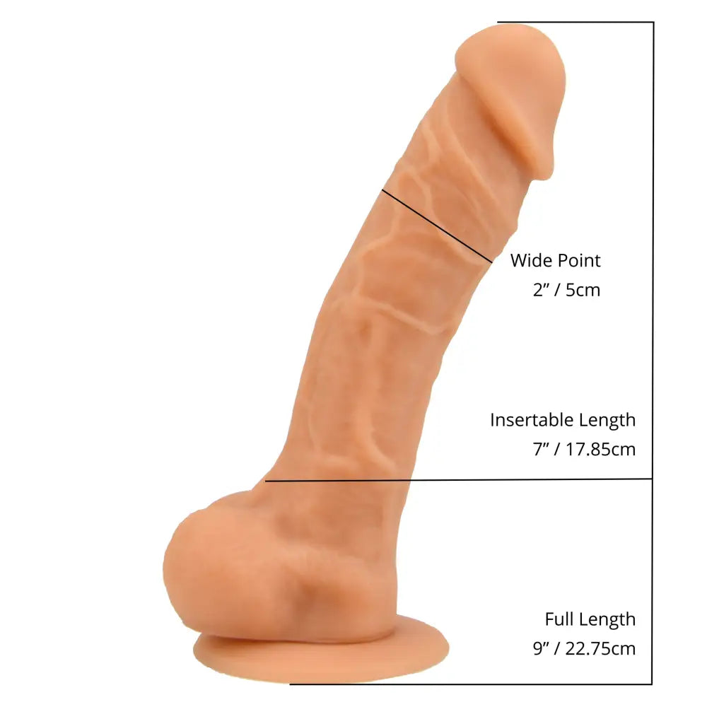 Loving Joy 9 Inch Realistic Silicone Dildo with Suction Cup and Balls Vanilla - Dildos - Save 25% - United Kingdom Stoke-on-trent